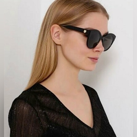 Gucci Cat Eye Sunglasses Black Gold Logo 52mm NWT Rare Colorway main image 10